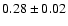 $0.28\pm0.02$