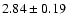 $2.84\pm 0.19$