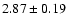 $2.87\pm 0.19$