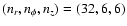 $(n_r,
n_\phi, n_z)=(32,6,6)$