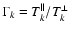 $\Gamma_k = T_k^{\parallel}/T_k^{\perp}$