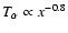 $T_\alpha\propto x^{-0.8}$