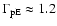 $\Gamma_{\rm p E} \approx 1.2$