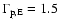 $\Gamma_{\rm p, E}=1.5$