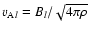 $v_{{\rm A}l} = B_l/\sqrt{4\pi\rho}$