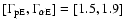 $[\Gamma_{\rm pE}, \Gamma_{\rm\alpha E}]=[1.5, 1.9]$