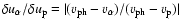 $\delta u_\alpha /\delta u_{\rm p} = \vert(v_{\rm ph}-v_{\alpha})/(v_{\rm ph}-v_{\rm p})\vert$
