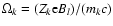 $\Omega_k = (Z_k {\rm e} B_l)/(m_k c)$