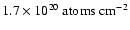 $1.7\times10^{20}~{\rm atoms~{\rm cm}^{-2}}$