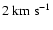 $2~{\rm km}~{\rm s}^{-1}$