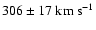 $306\pm17~{\rm
km}~{\rm s}^{-1}$