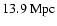 $13.9~{\rm Mpc}$