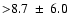 ${>}8.7 ~\pm~ 6.0 $