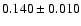 $ 0.140 \pm 0.010 $