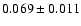 $ 0.069 \pm 0.011 $