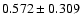 $ 0.572 \pm 0.309 $