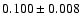 $ 0.100 \pm 0.008 $