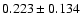 $ 0.223 \pm 0.134 $