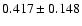 $ 0.417 \pm 0.148 $