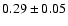 $
0.29 \pm 0.05 $