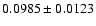 $ 0.0985 \pm 0.0123 $