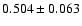 $ 0.504 \pm 0.063 $