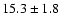 $
15.3 \pm 1.8 $