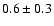 $ 0.6
\pm 0.3 $