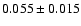 $ 0.055 \pm 0.015 $