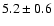 $ 5.2 \pm 0.6 $