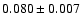 $ 0.080 \pm 0.007 $