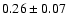 $
0.26 \pm 0.07 $