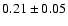 $
0.21 \pm 0.05 $