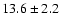 $ 13.6 \pm 2.2
$