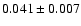 $ 0.041 \pm 0.007
$