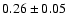 $ 0.26 \pm 0.05 $