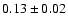 $
0.13 \pm 0.02 $