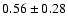 $ 0.56
\pm 0.28 $