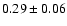 $
0.29 \pm 0.06 $