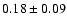 $ 0.18
\pm 0.09 $