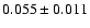 $ 0.055 \pm 0.011 $