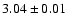 $ 3.04 \pm 0.01 $