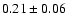 $ 0.21
\pm 0.06 $