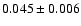 $ 0.045 \pm 0.006 $