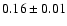 $
0.16 \pm 0.01 $