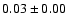 $
0.03 \pm 0.00 $