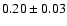 $ 0.20 \pm 0.03 $