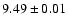 $ 9.49 \pm 0.01
$