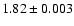 $ 1.82 \pm 0.003 $