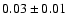 $
0.03 \pm 0.01 $